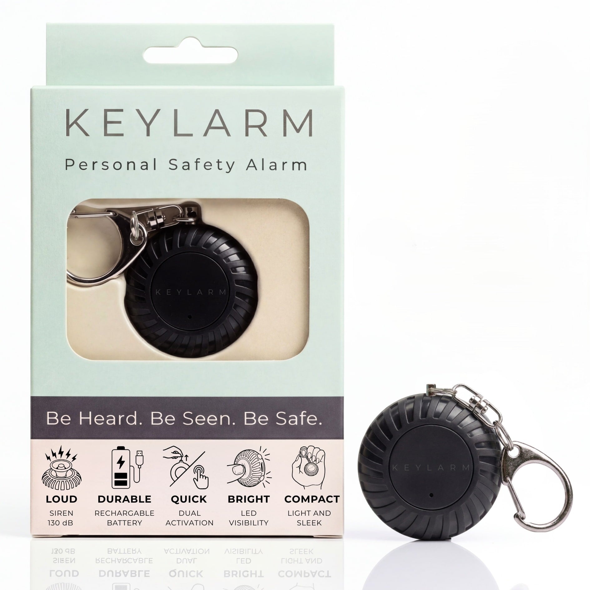 KEYLARM Personal Safety Alarm and Light
