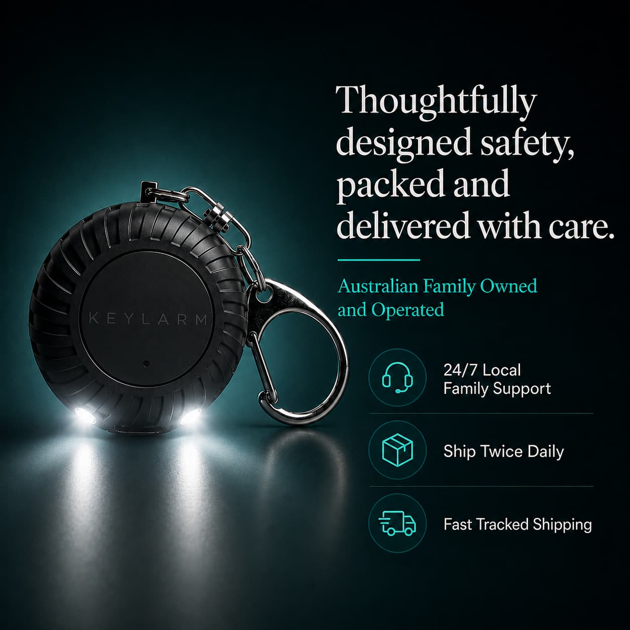 KEYLARM Personal Safety Alarm and Light